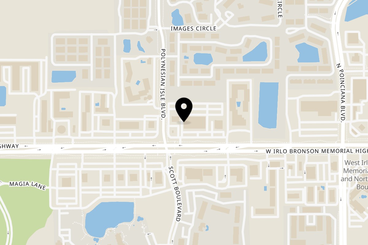 Map showing the location of Perico Ripiao Latin Food on 5295 W Irlo Bronson Memorial Hwy in Kissimmee